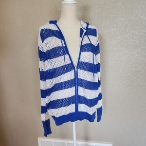 Quacker Factory Ramie zip up sweater size Large